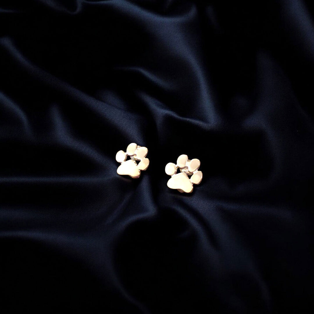 Stainless Steel Paw Earrings Hypoallergenic