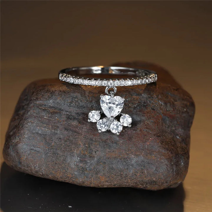 Paw & Heart Ring – Gold and Silver Look